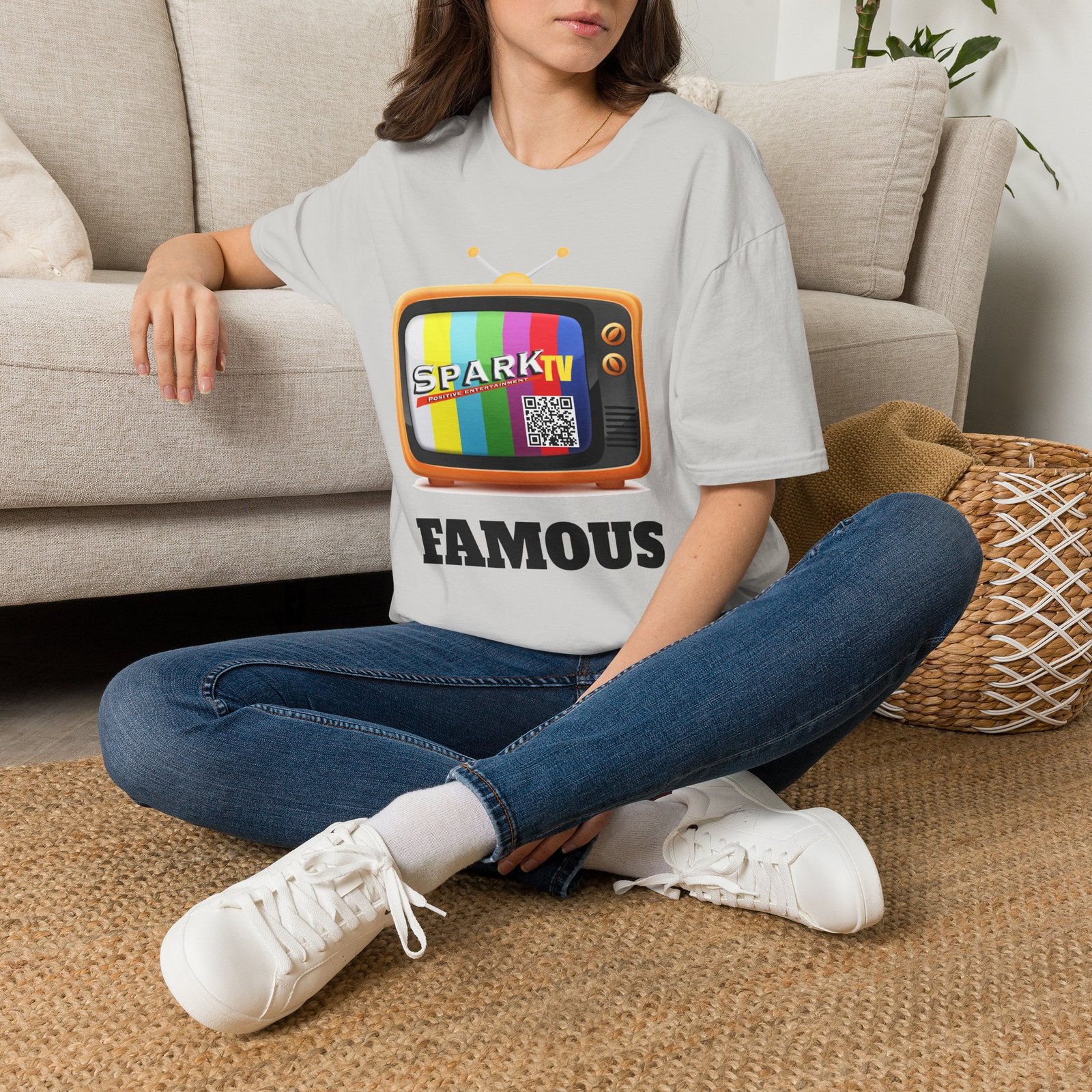 Spark TV Graphic T-Shirt — Spark TV 'FAMOUS' Vintage Screen Tee - Image 14