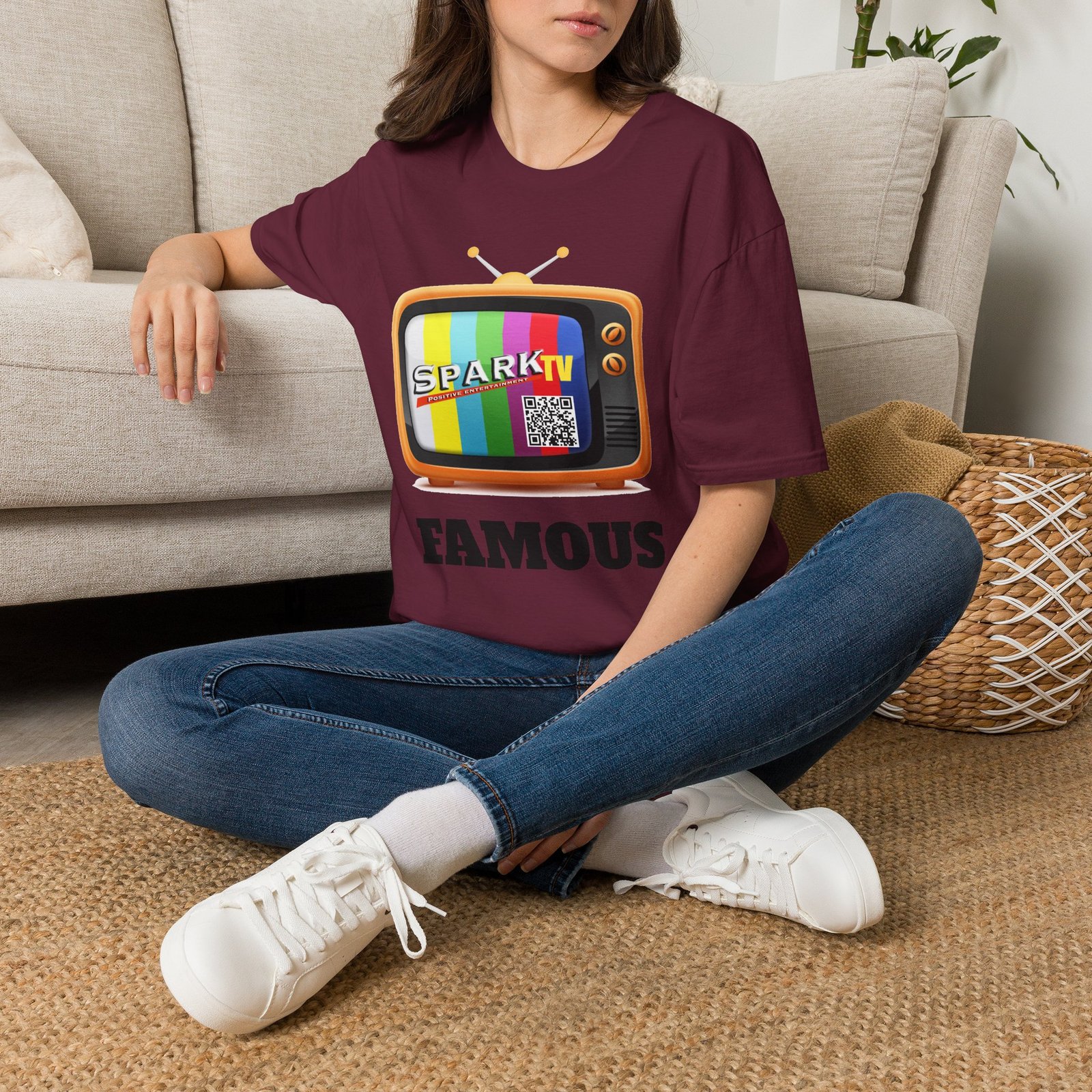 Spark TV Graphic T-Shirt — Spark TV 'FAMOUS' Vintage Screen Tee - Image 22