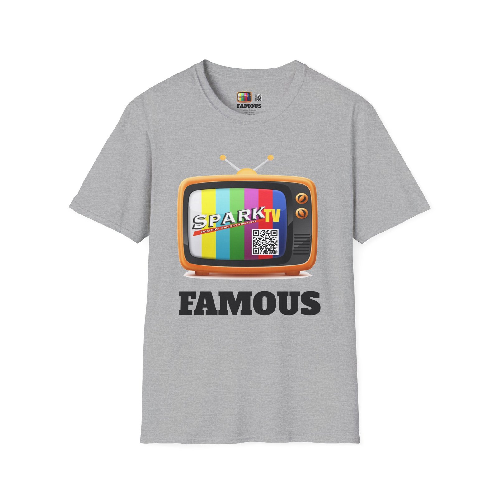 Spark TV Graphic T-Shirt — Spark TV 'FAMOUS' Vintage Screen Tee - Image 19
