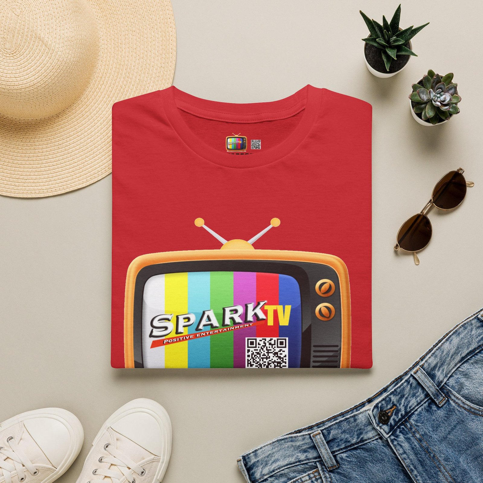 Spark TV Graphic T-Shirt — Spark TV 'FAMOUS' Vintage Screen Tee - Image 49