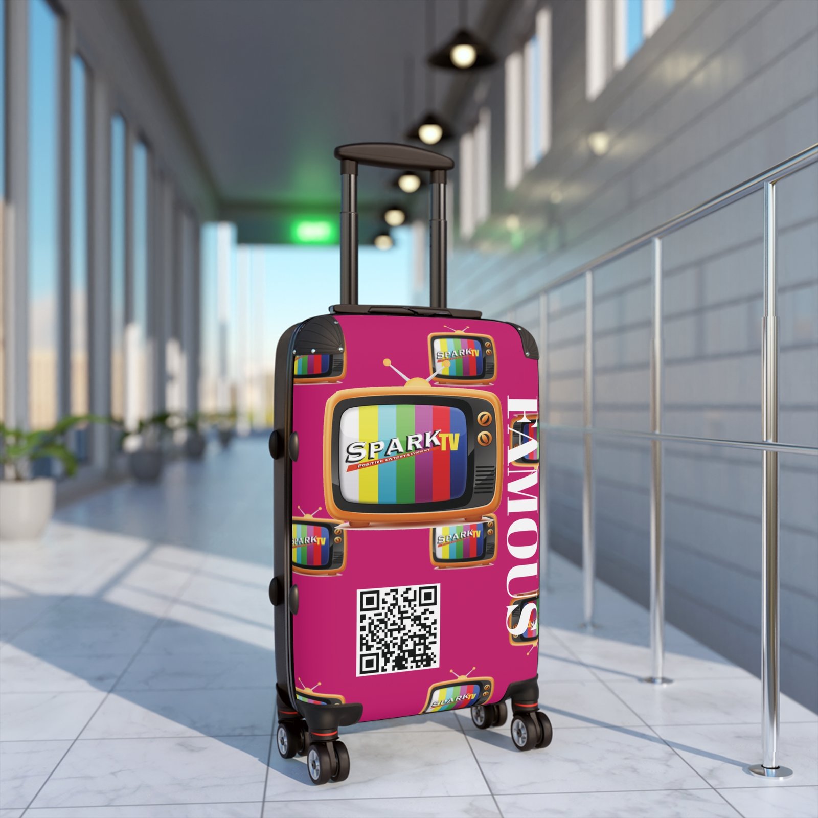 PINK - Spark TV Suitcase | Luggage - Image 3