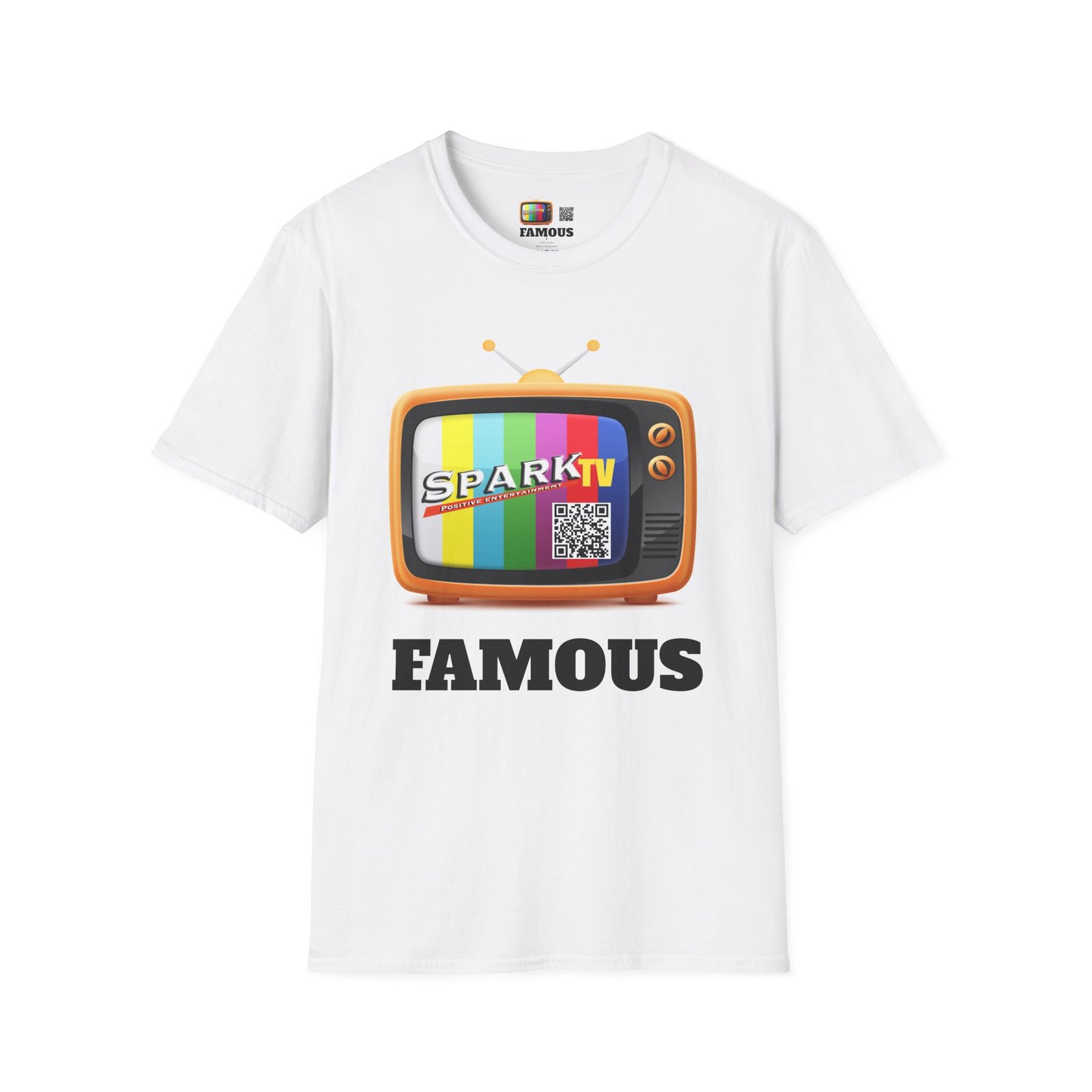 Spark TV Graphic T-Shirt — Spark TV 'FAMOUS' Vintage Screen Tee - Image 3