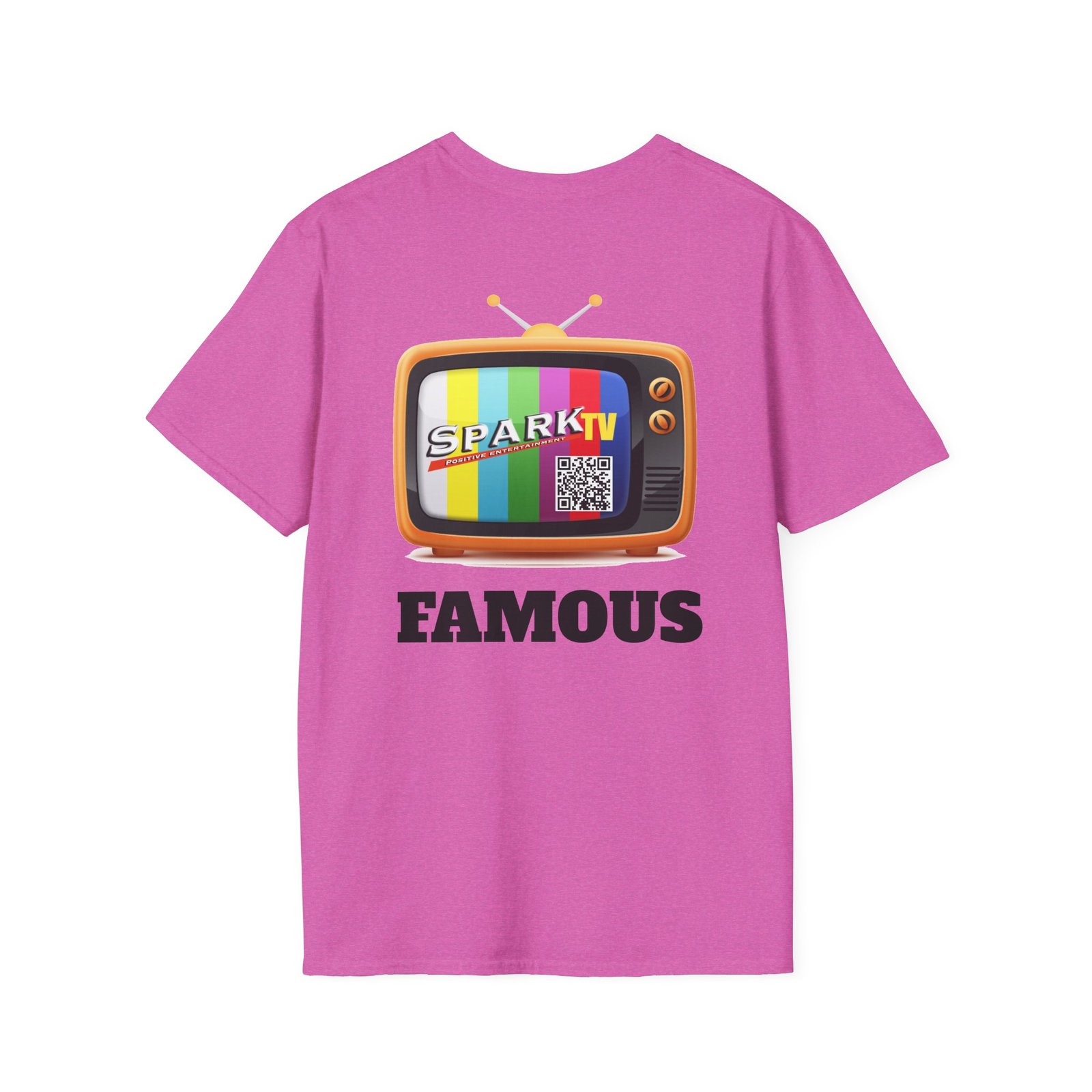 Spark TV Graphic T-Shirt — Spark TV 'FAMOUS' Vintage Screen Tee - Image 44