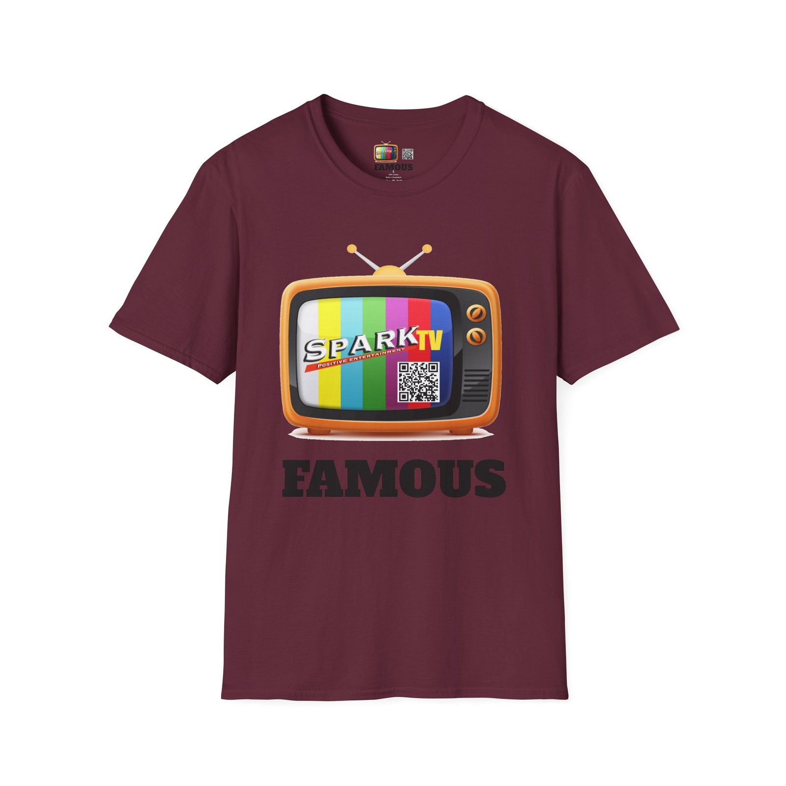 Spark TV Graphic T-Shirt — Spark TV 'FAMOUS' Vintage Screen Tee - Image 23