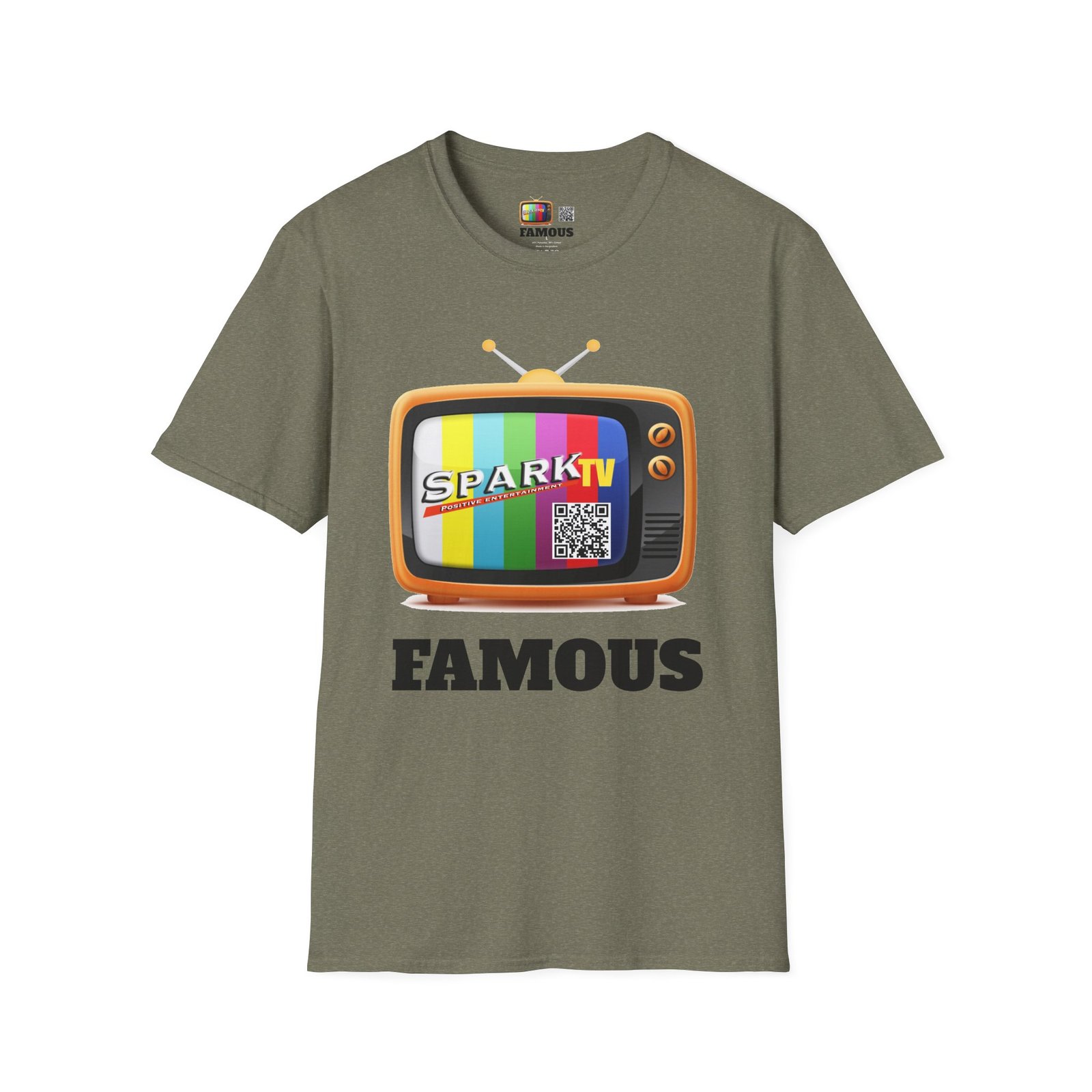 Spark TV Graphic T-Shirt — Spark TV 'FAMOUS' Vintage Screen Tee - Image 31