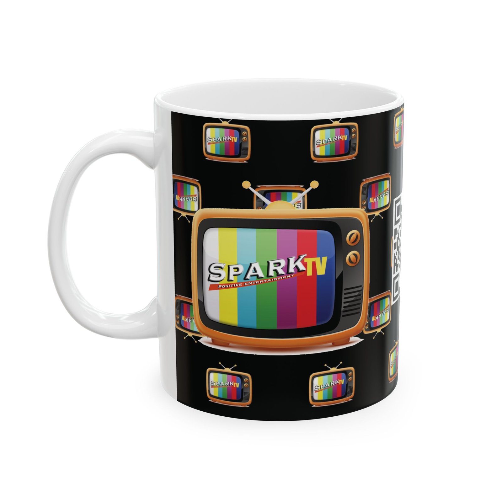 Spark TV Mug | Ceramic Coffee Cup, 11oz or 15oz - Image 2