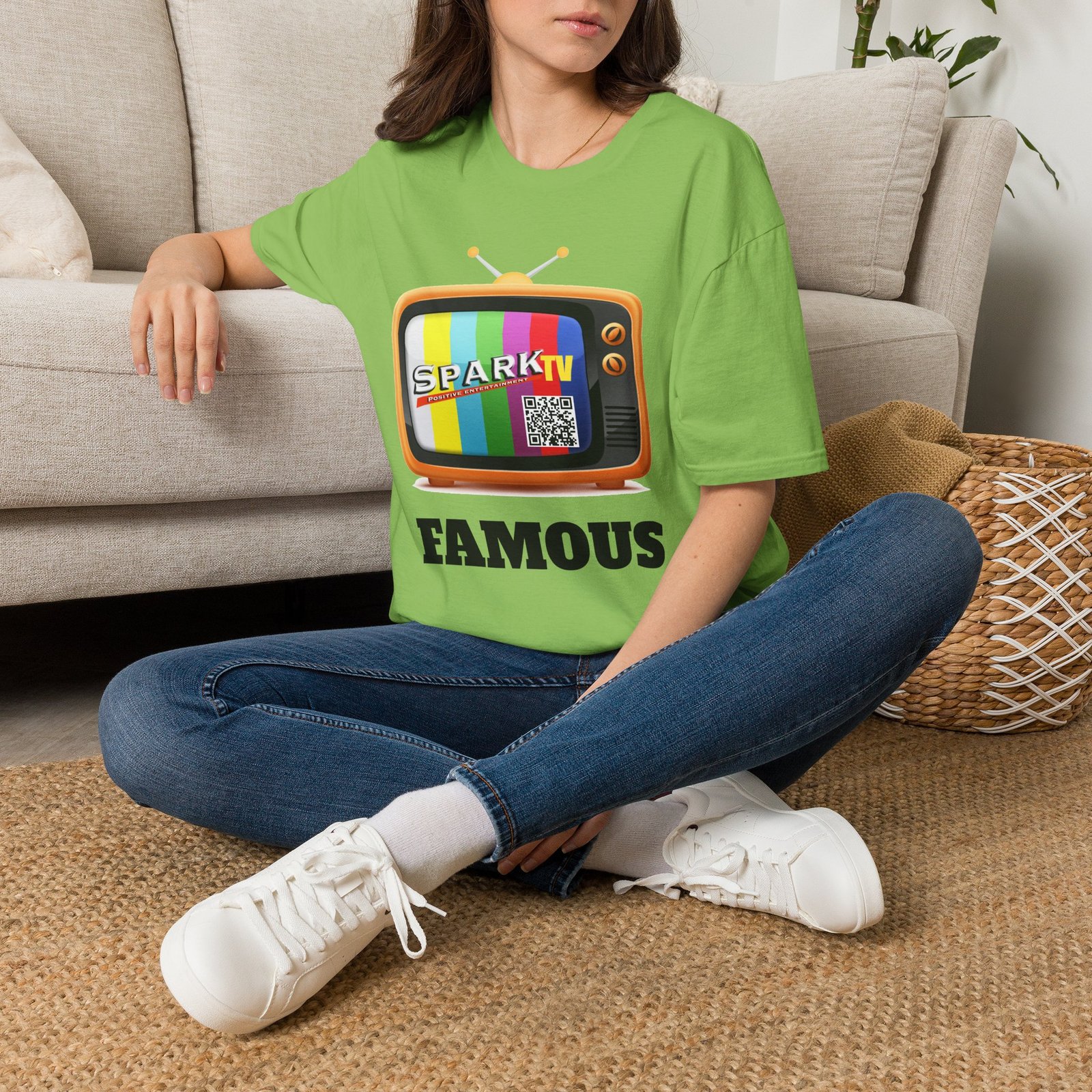 Spark TV Graphic T-Shirt — Spark TV 'FAMOUS' Vintage Screen Tee - Image 34