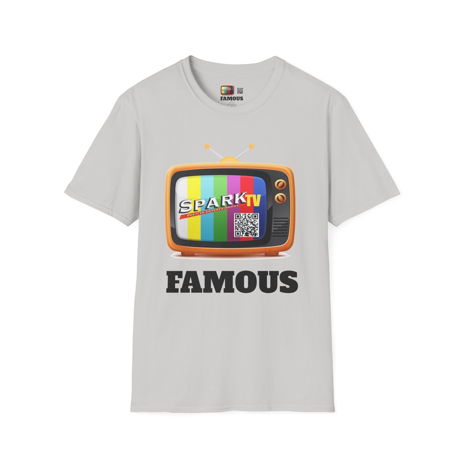 Spark TV Graphic T-Shirt — Spark TV 'FAMOUS' Vintage Screen Tee - Image 15