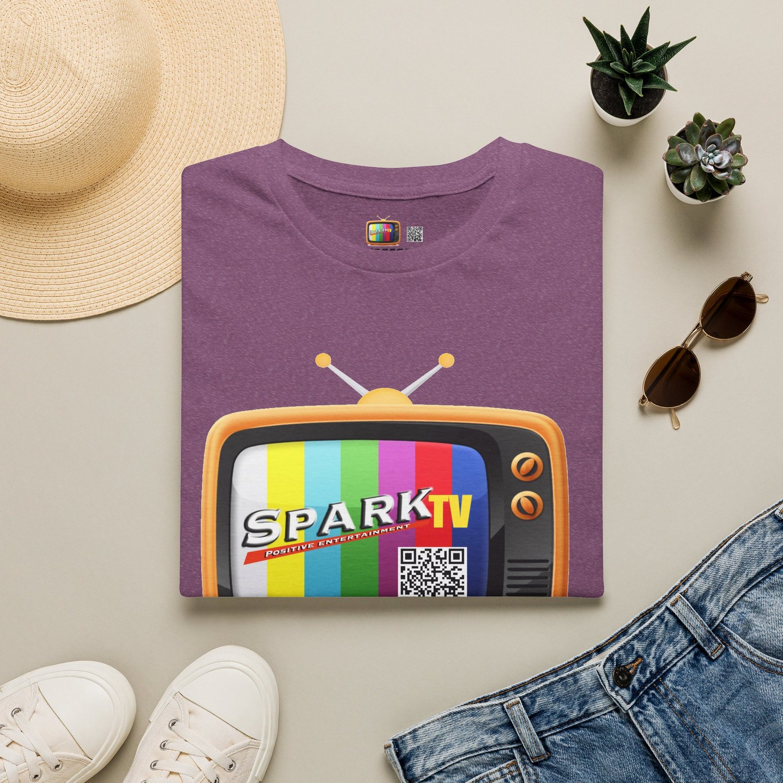 Spark TV Graphic T-Shirt — Spark TV 'FAMOUS' Vintage Screen Tee - Image 45