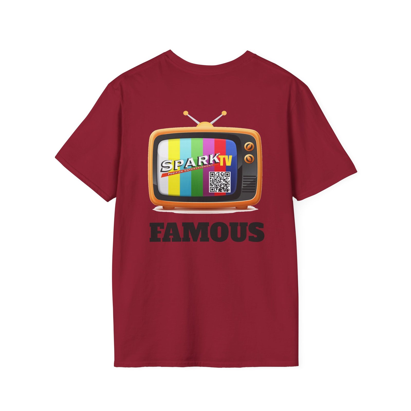 Spark TV Graphic T-Shirt — Spark TV 'FAMOUS' Vintage Screen Tee - Image 60