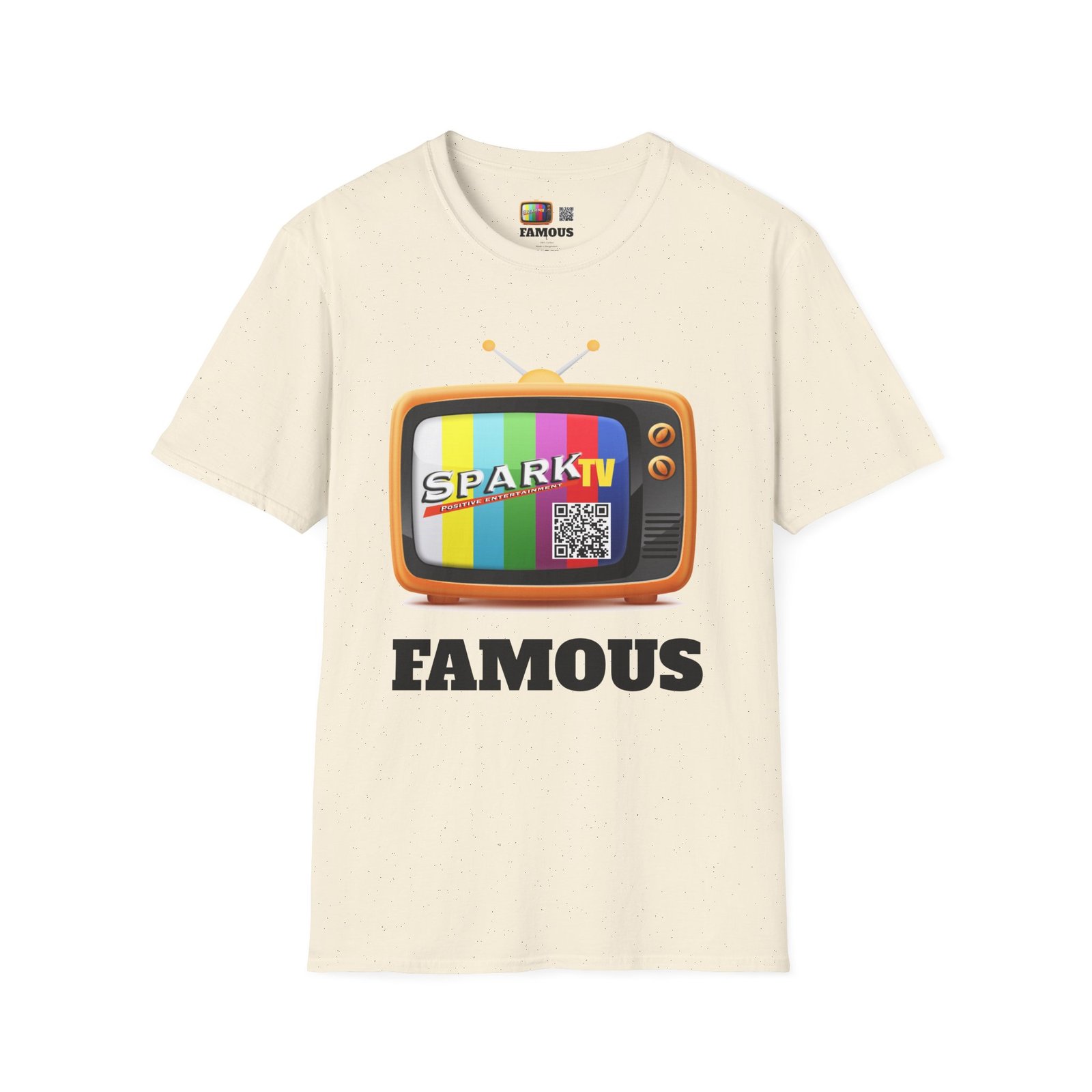 Spark TV Graphic T-Shirt — Spark TV 'FAMOUS' Vintage Screen Tee - Image 27