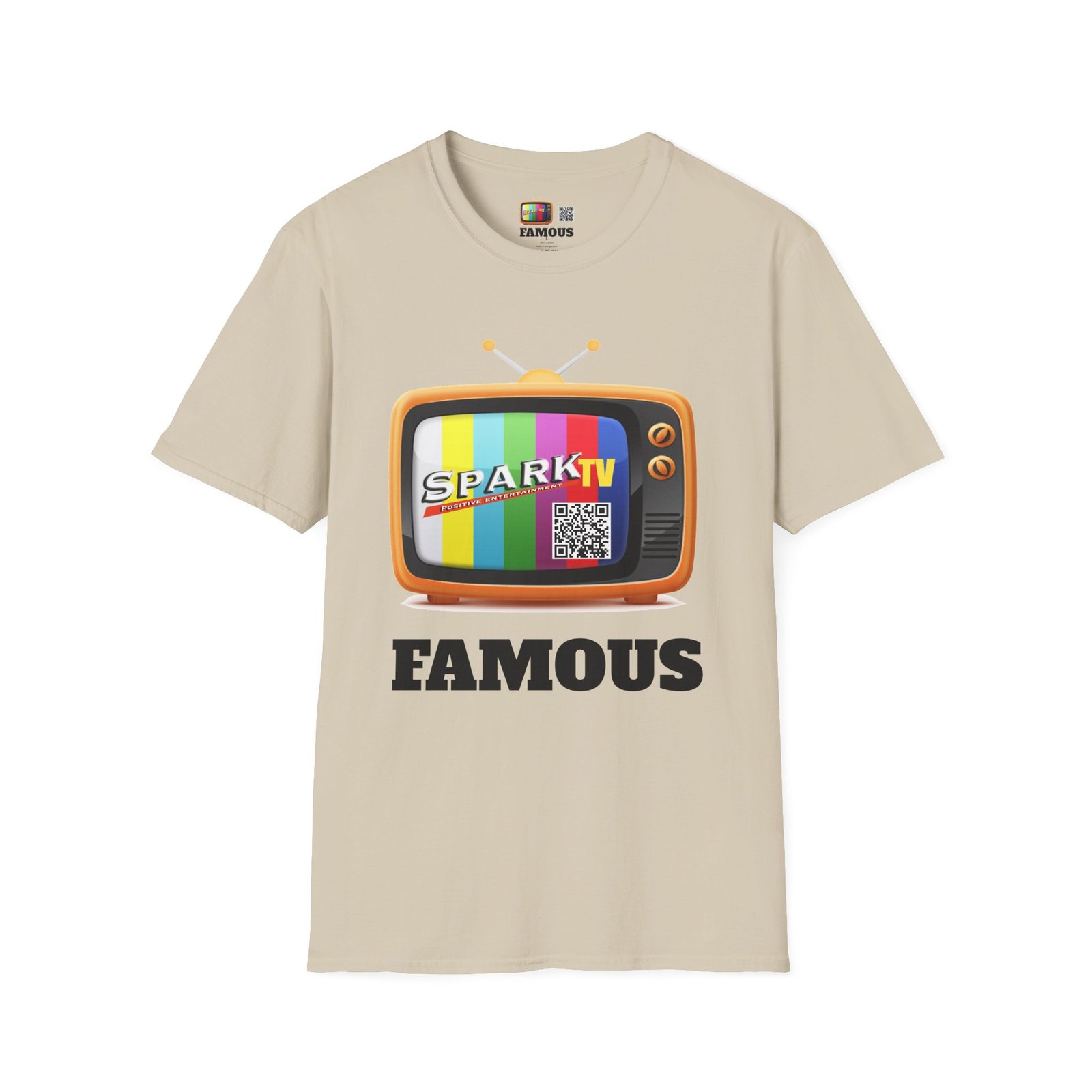 Spark TV Graphic T-Shirt — Spark TV 'FAMOUS' Vintage Screen Tee - Image 11