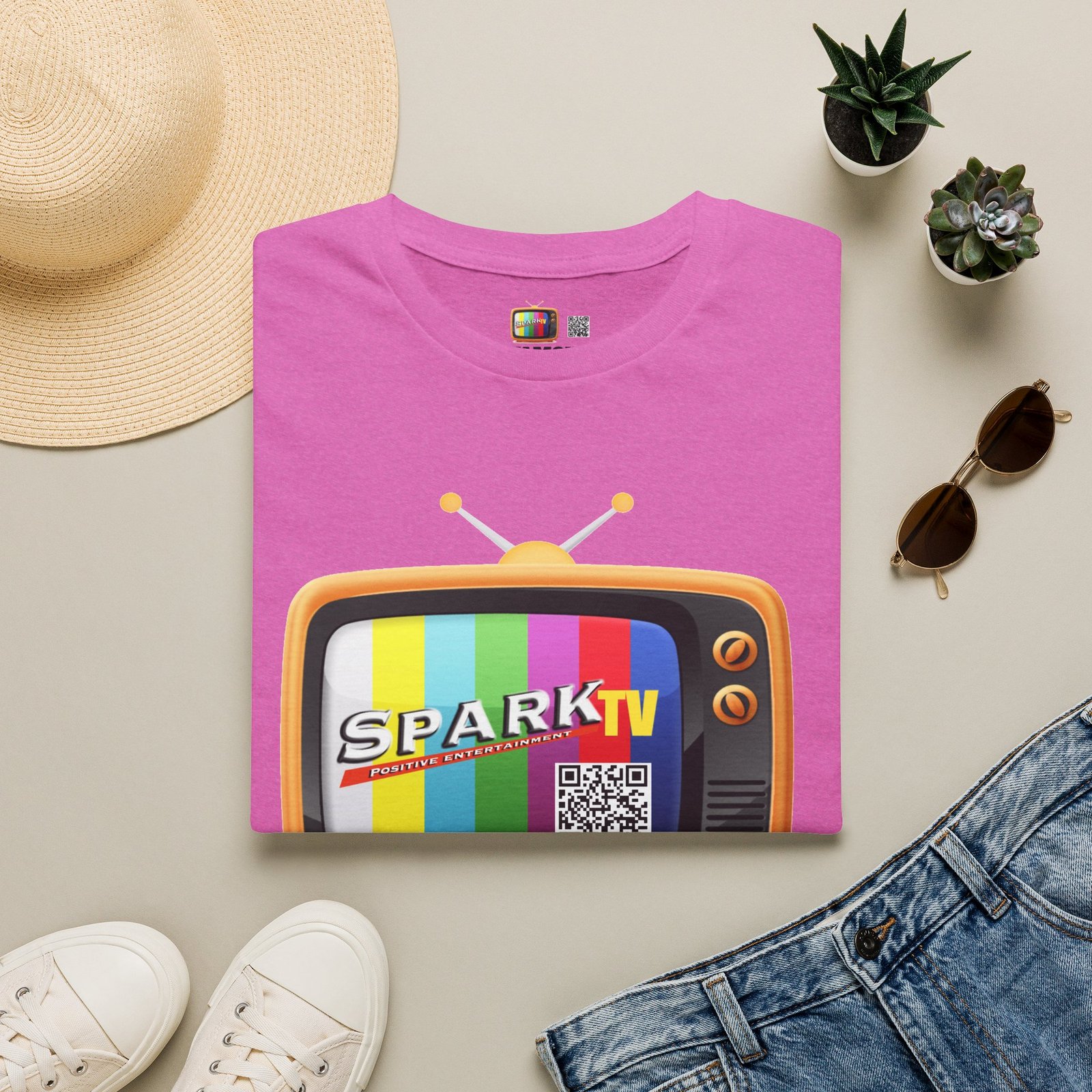 Spark TV Graphic T-Shirt — Spark TV 'FAMOUS' Vintage Screen Tee - Image 41