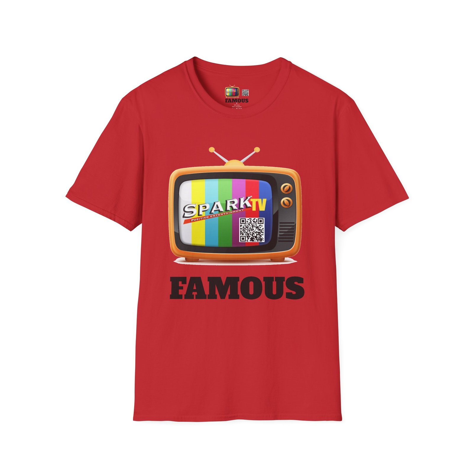 Spark TV Graphic T-Shirt — Spark TV 'FAMOUS' Vintage Screen Tee - Image 51