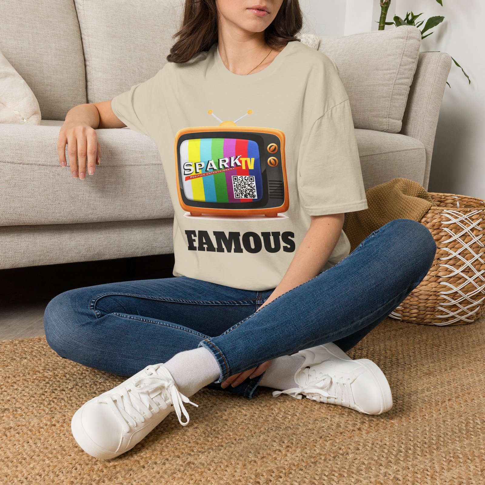 Spark TV Graphic T-Shirt — Spark TV 'FAMOUS' Vintage Screen Tee - Image 10