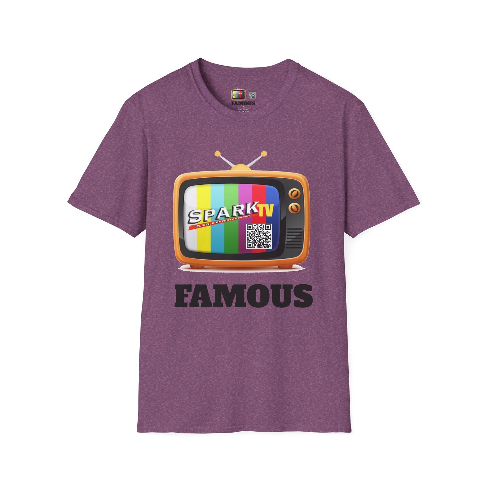 Spark TV Graphic T-Shirt — Spark TV 'FAMOUS' Vintage Screen Tee - Image 47