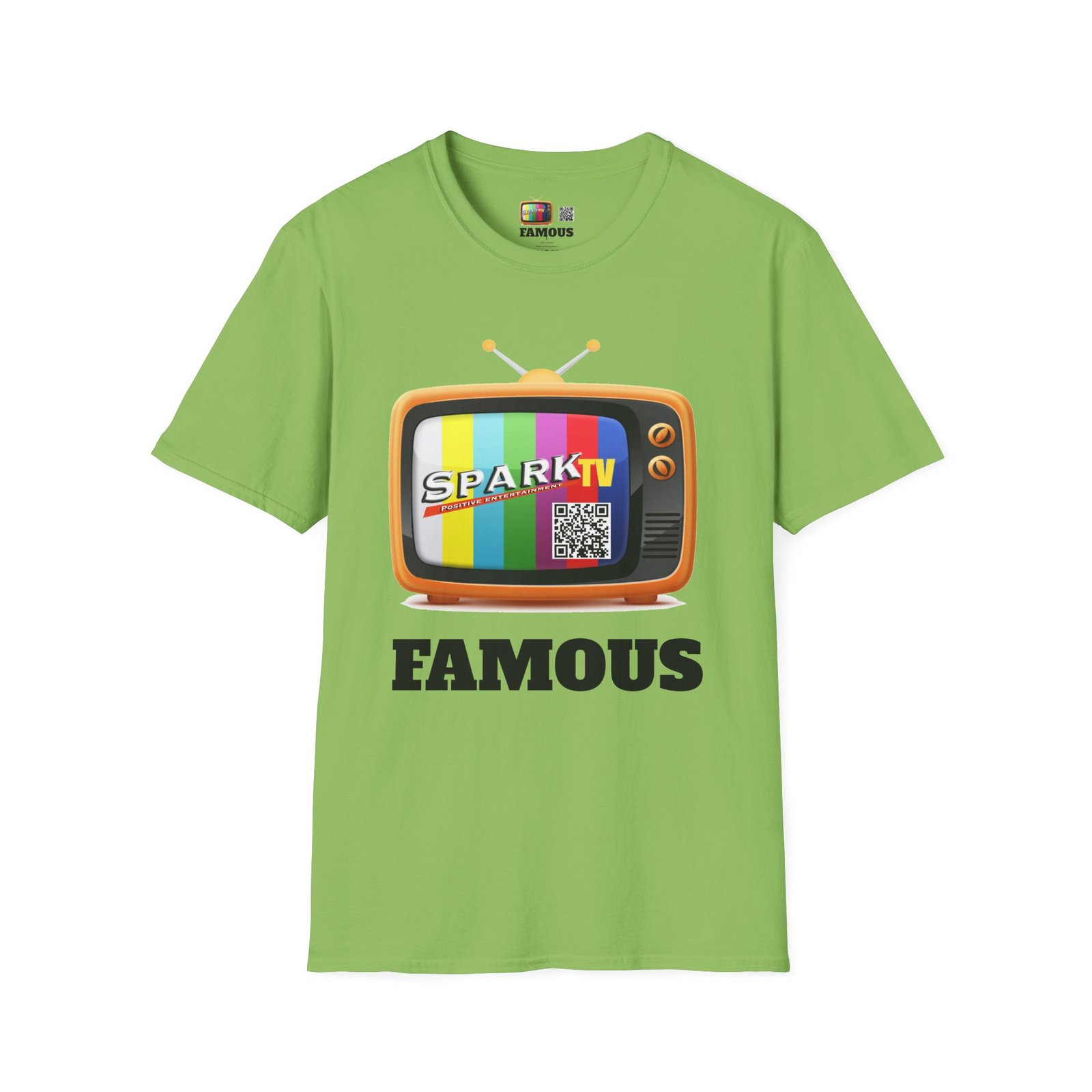 Spark TV Graphic T-Shirt — Spark TV 'FAMOUS' Vintage Screen Tee - Image 35