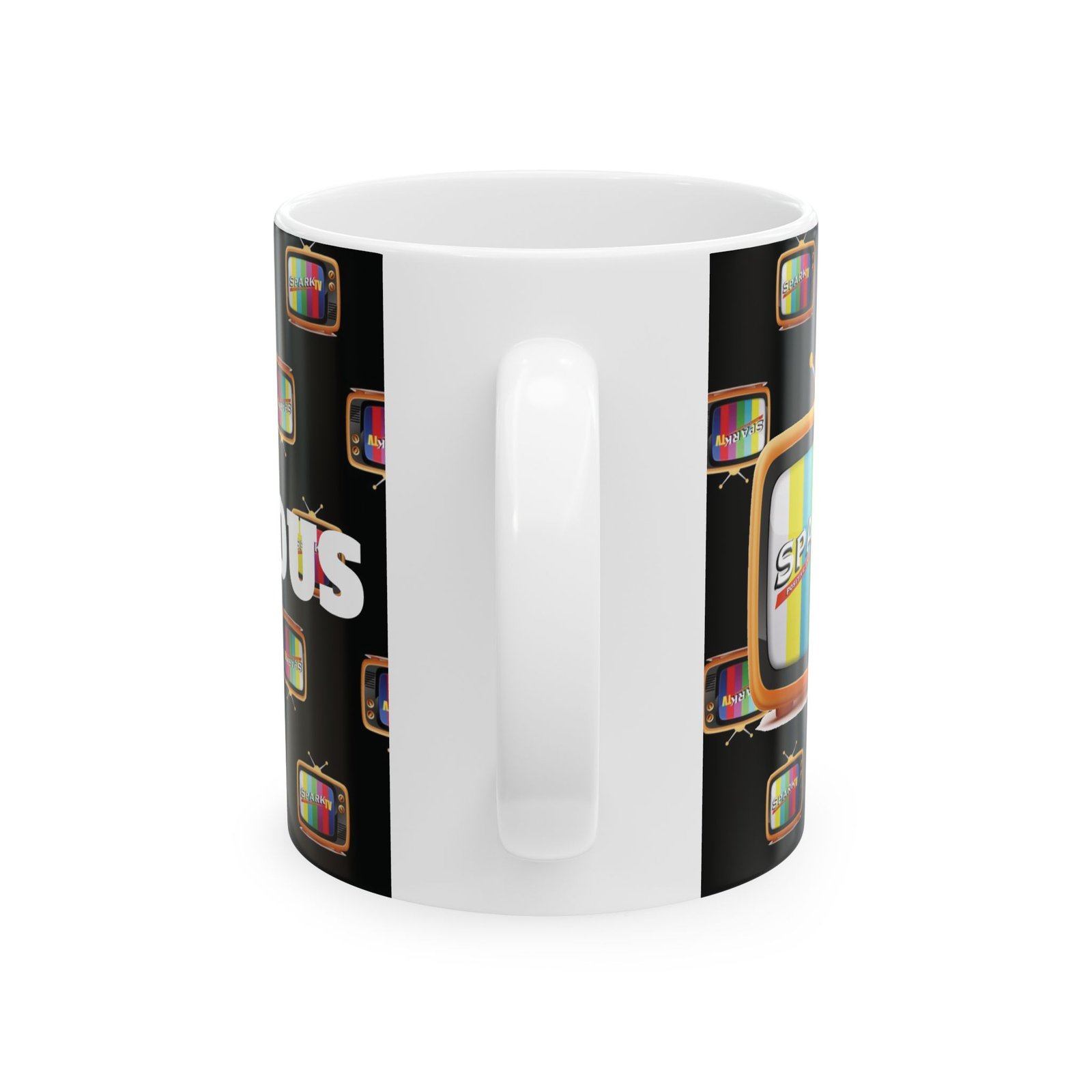 Spark TV Mug | Ceramic Coffee Cup, 11oz or 15oz - Image 3