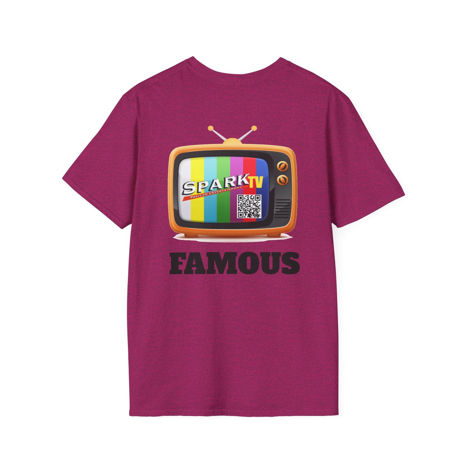 Spark TV Graphic T-Shirt — Spark TV 'FAMOUS' Vintage Screen Tee - Image 40