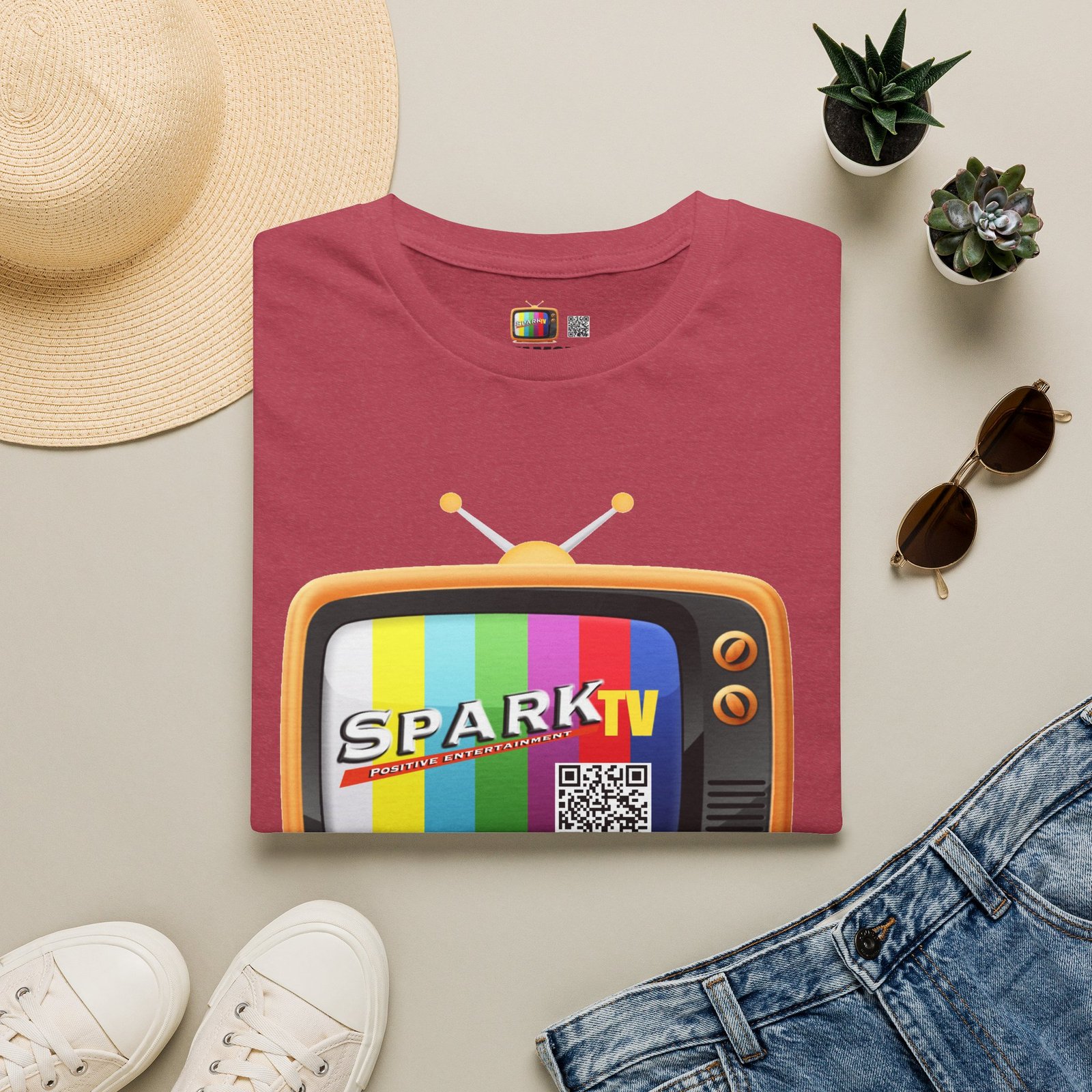 Spark TV Graphic T-Shirt — Spark TV 'FAMOUS' Vintage Screen Tee - Image 53