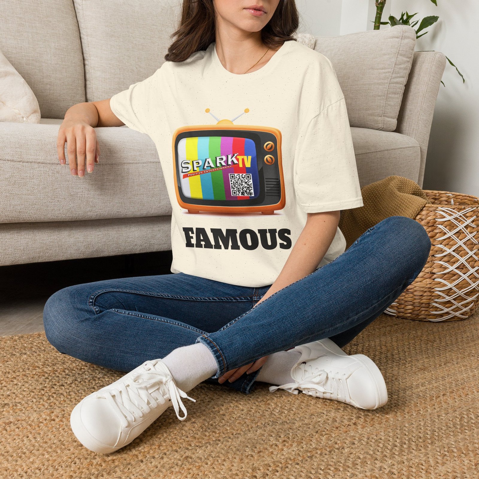 Spark TV Graphic T-Shirt — Spark TV 'FAMOUS' Vintage Screen Tee - Image 26