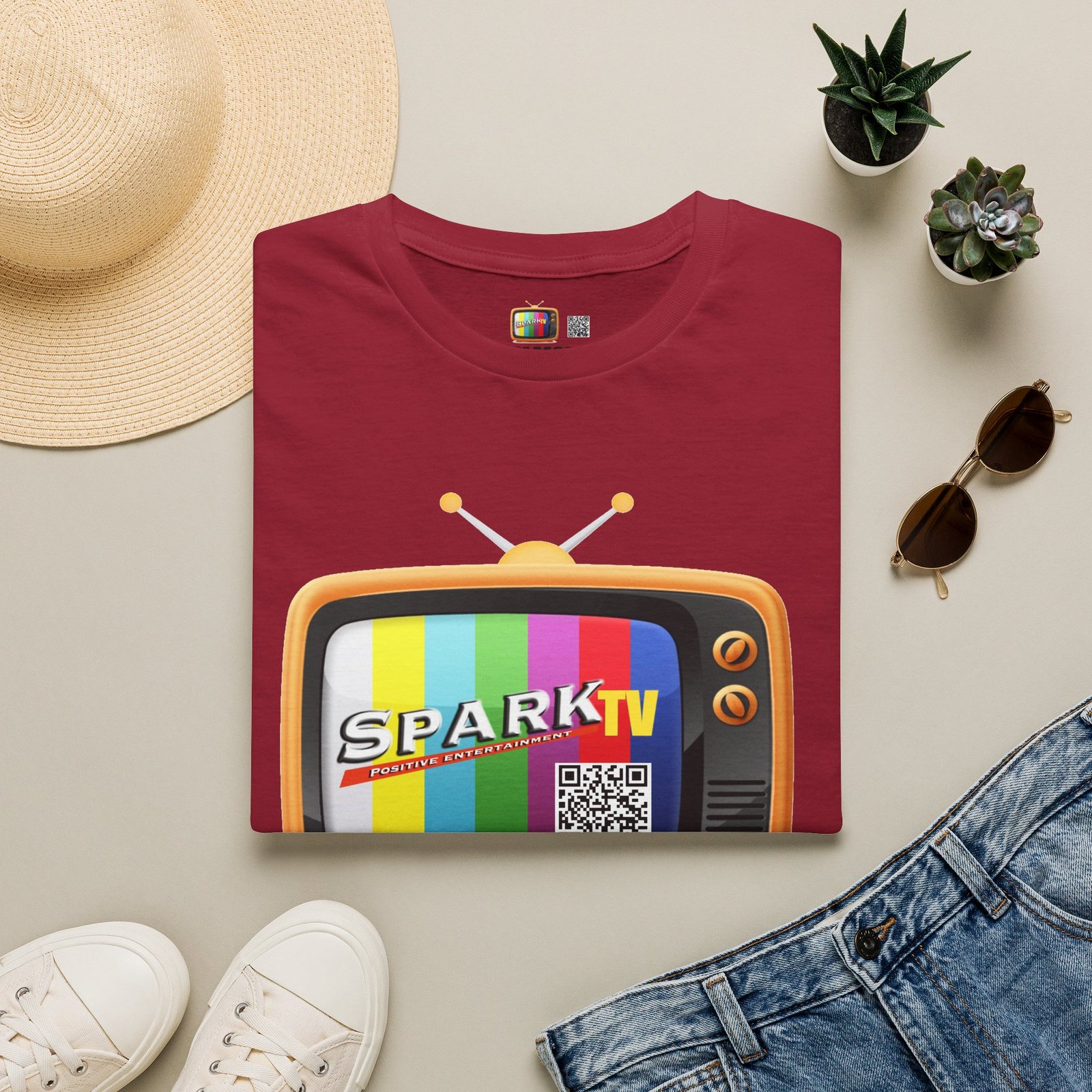 Spark TV Graphic T-Shirt — Spark TV 'FAMOUS' Vintage Screen Tee - Image 57