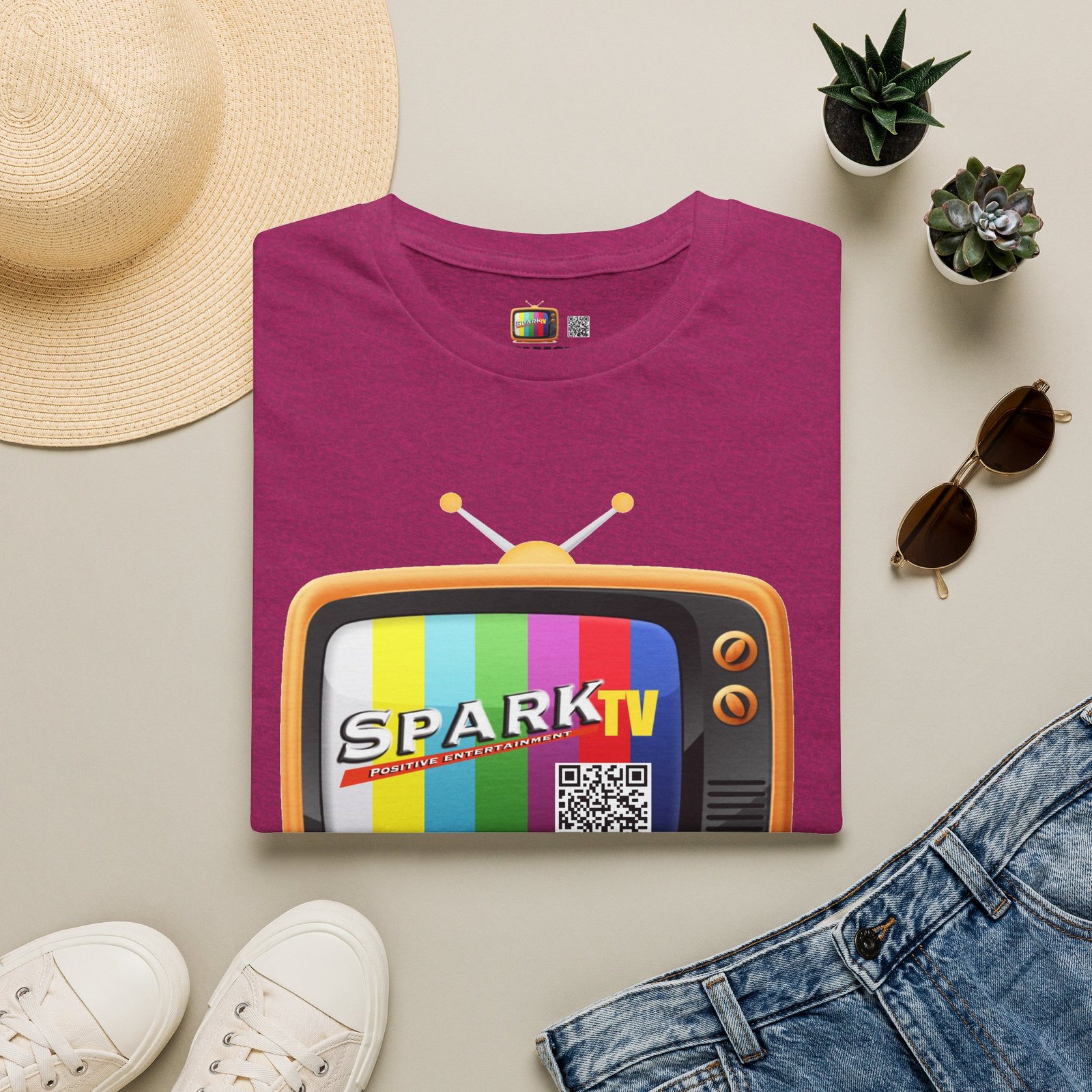 Spark TV Graphic T-Shirt — Spark TV 'FAMOUS' Vintage Screen Tee - Image 37