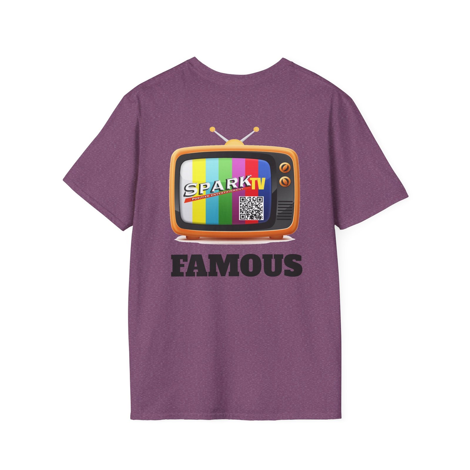 Spark TV Graphic T-Shirt — Spark TV 'FAMOUS' Vintage Screen Tee - Image 48